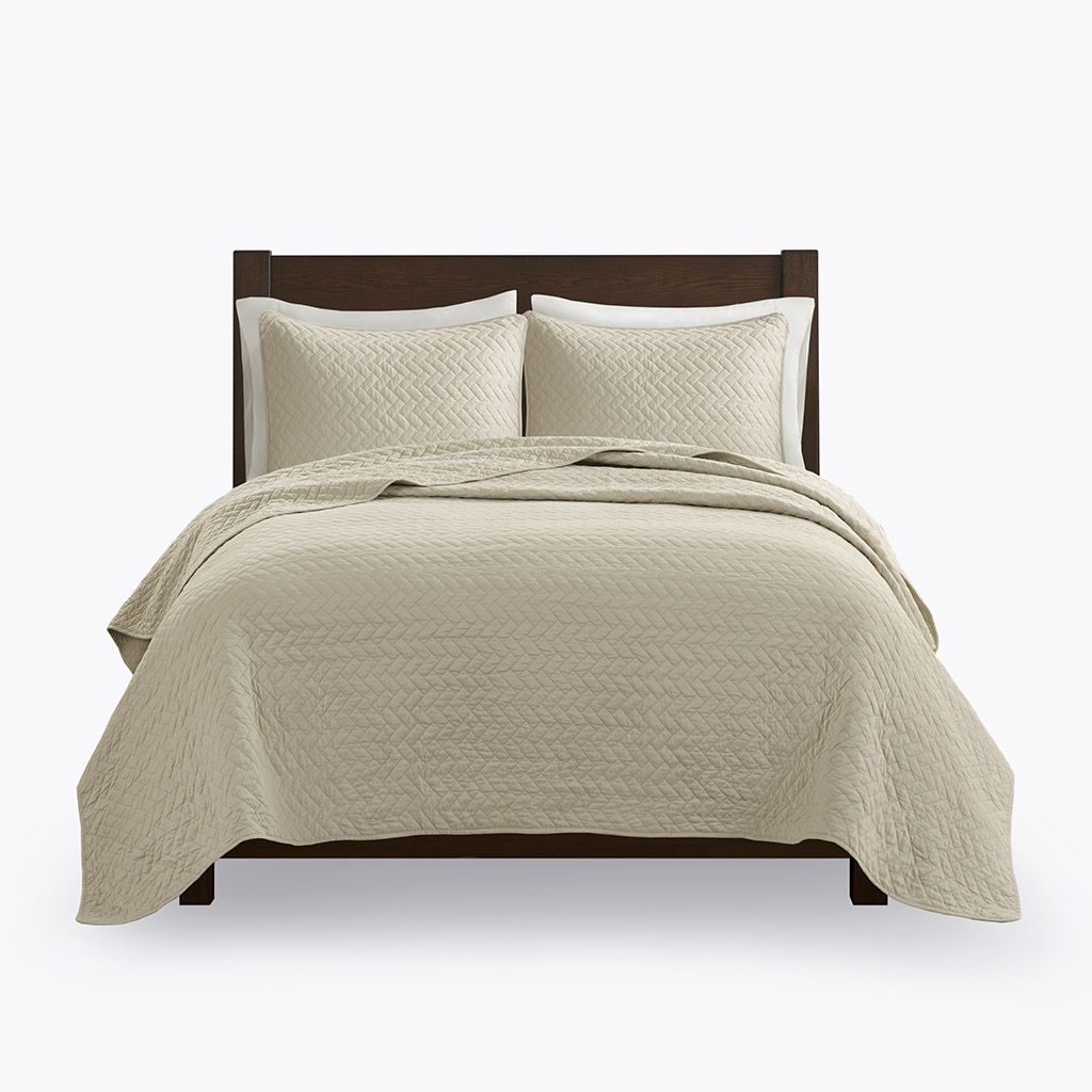 3 Piece Luxurious Oversized Quilt Set - Linen