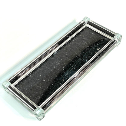 Ambrose Exquisite Medium Glass Tray In Gift Box - Black