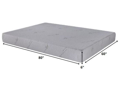 6" Queen Polyester Memory Foam Mattress Covered In A Soft Aloe Vera Fabric - White