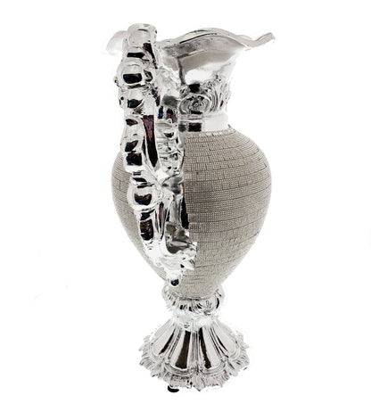 Ambrose - Chrome Plated Crystal Embellished Vase - Silver