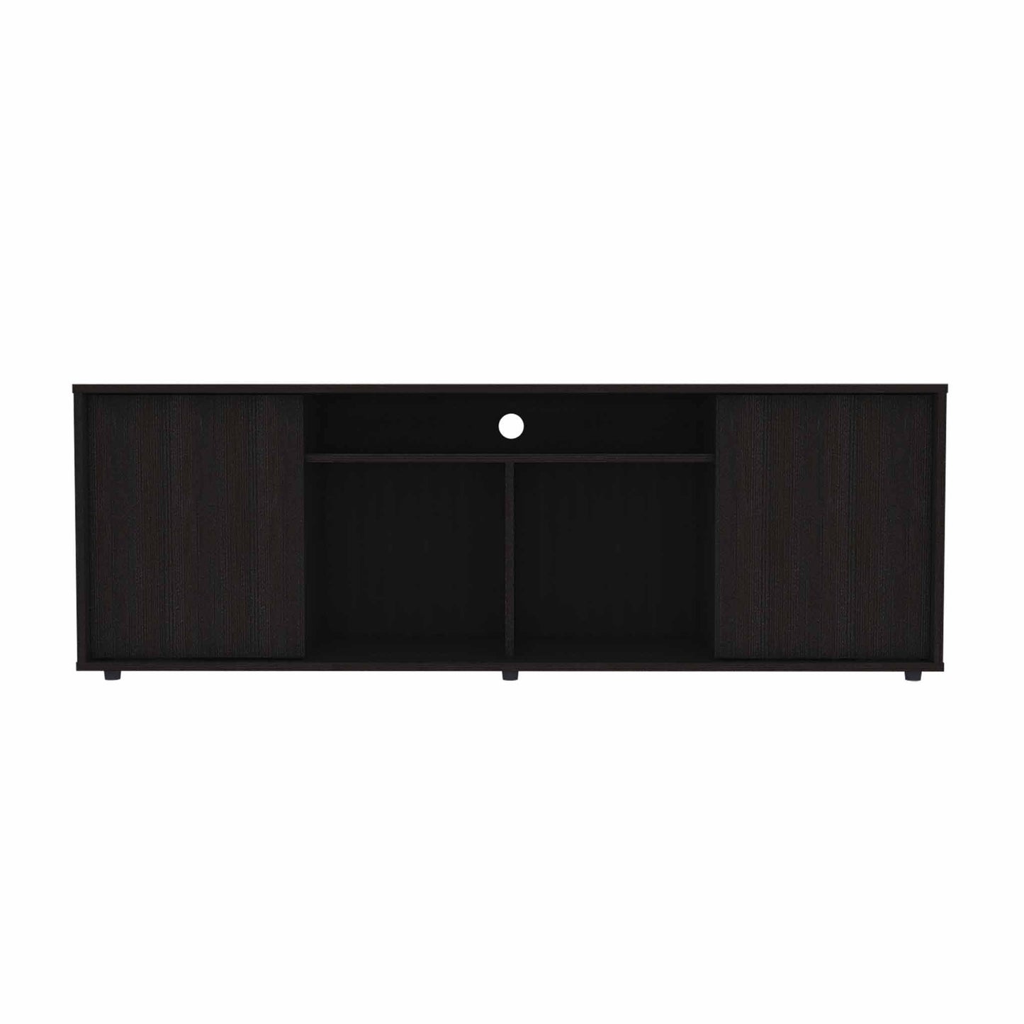 Tv Stand Media Center With Two Cabinets - Black