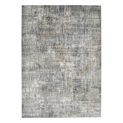 9' x 12' Abstract Power Loom Area Rug - Ivory Gray And Orange