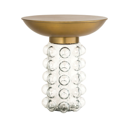 Bubble - Glass / Brass Side Table - Light Brown