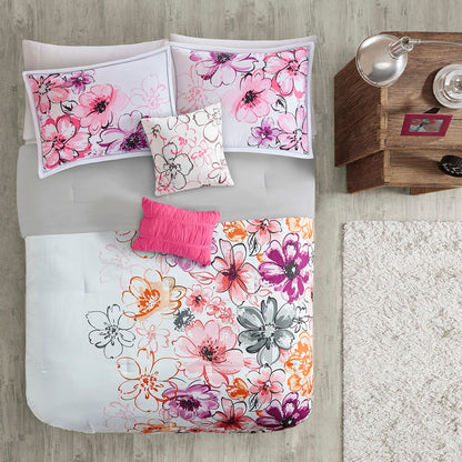 Floral Comforter Set - Pink