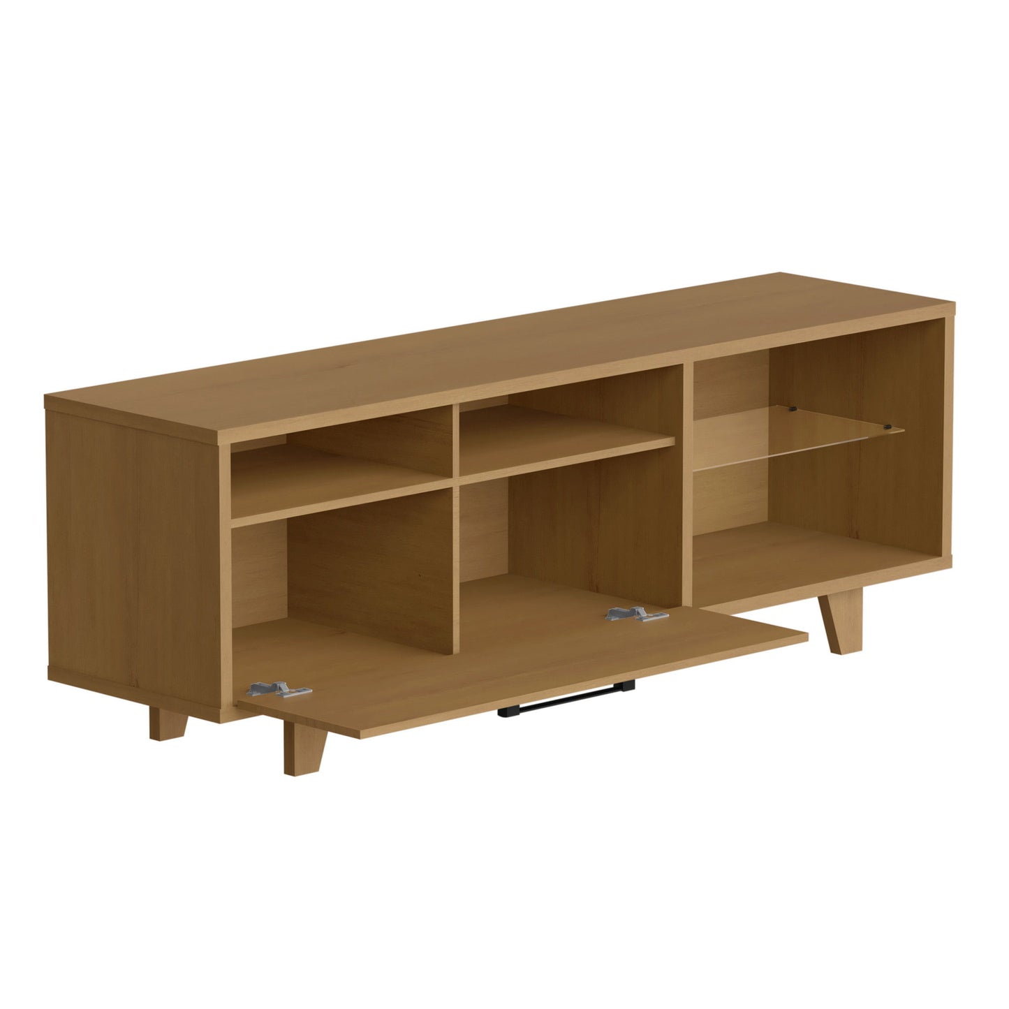 Manufactured Wood Open Shelving TV Stand - Brown