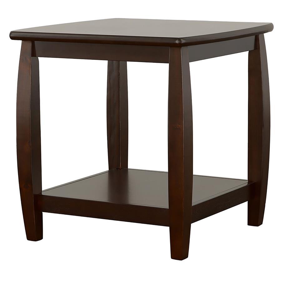 Dixon - 1-Shelf Square Wood End Table Espresso - Cappuccino