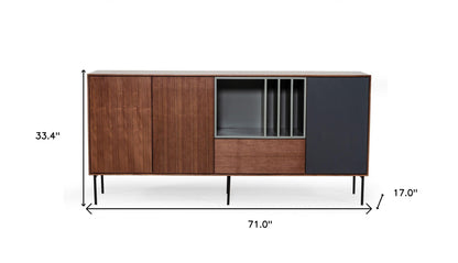 Urban Buffet Server - Warm Brown Gray And Charcoal