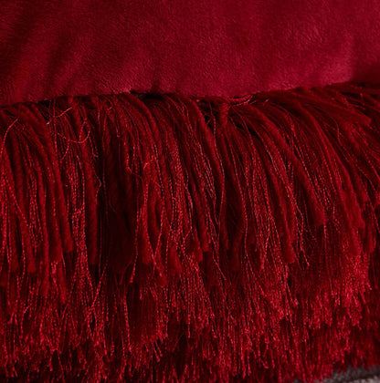 Decorative Shaggy Pillow (18 In X 18 In) - Red