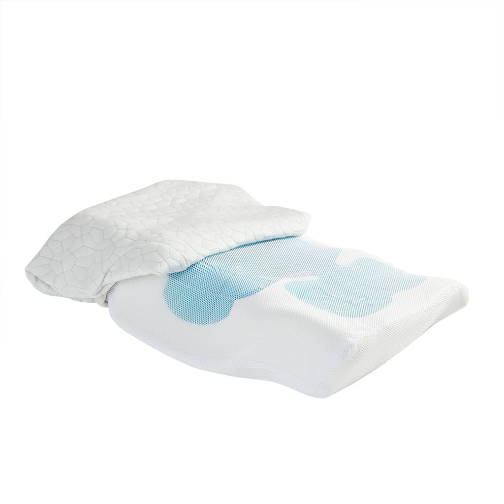 Cooling Gel Pad Contour Foam Pillow With Removable Rayon From Bamboo / Poly Cover