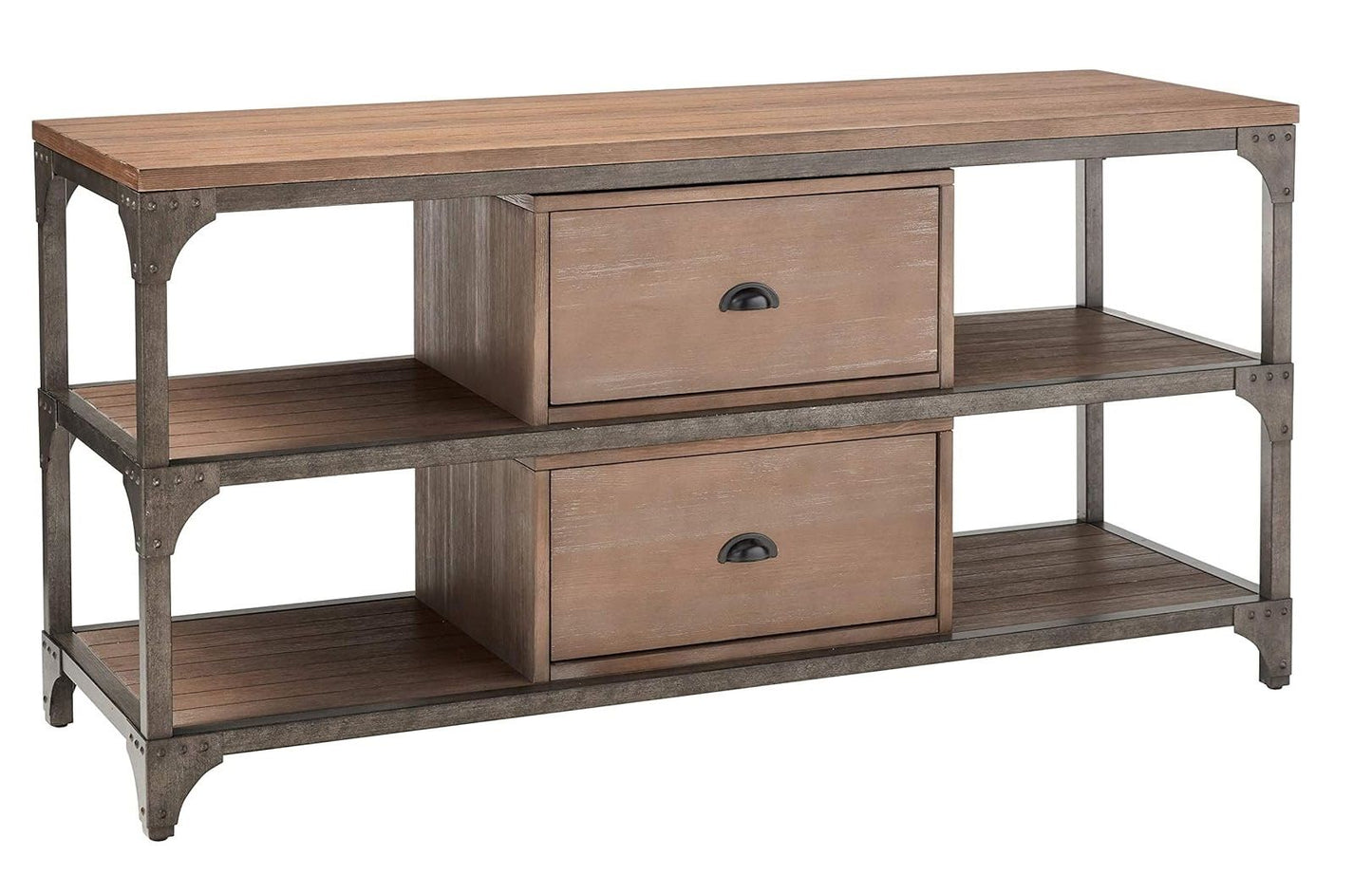 Open Shelving, TV Stand - Wood Brown