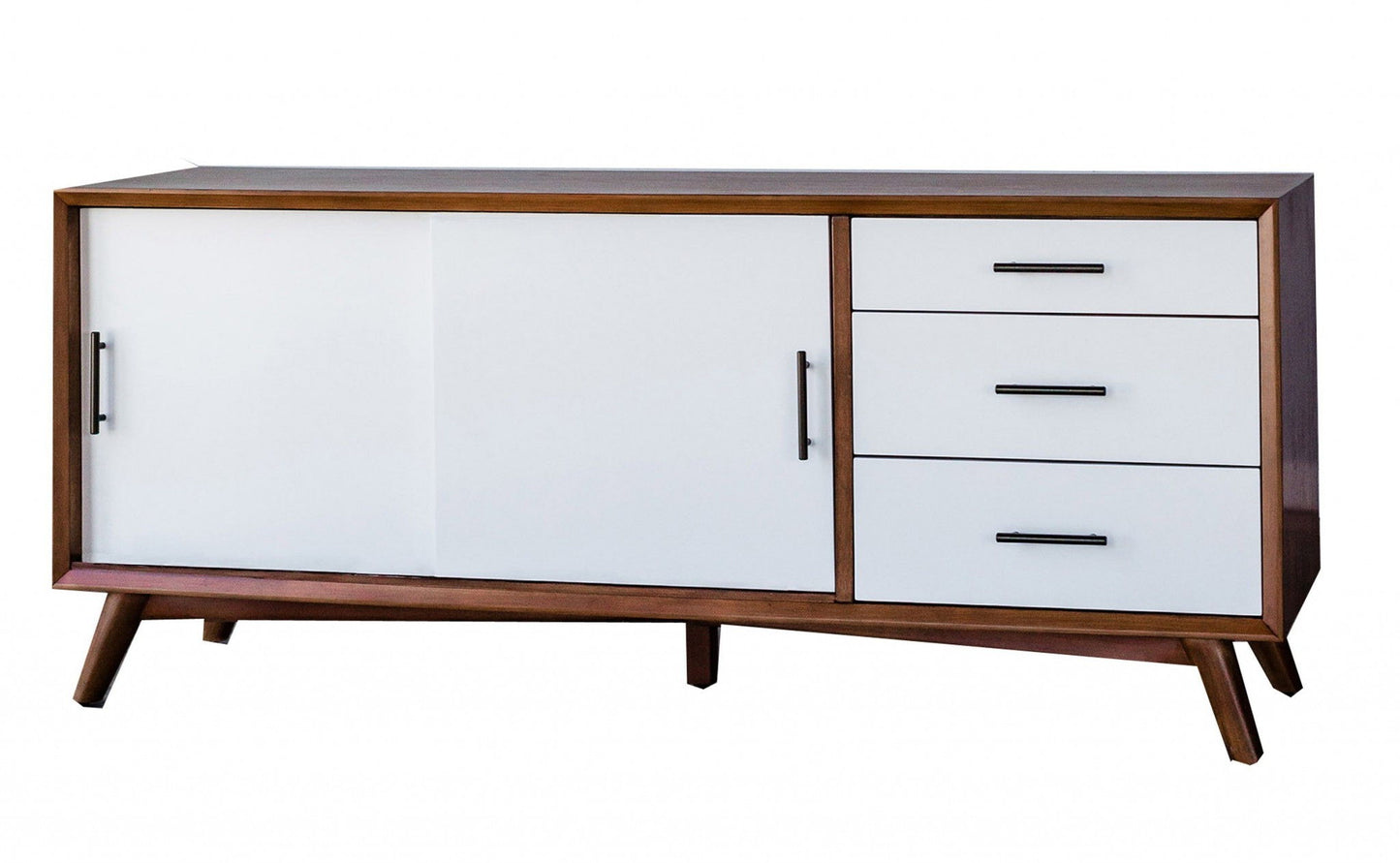 Flair Mid Century Mod TV Console - Acorn / White