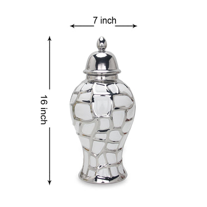 Regal Ceramic Decorative Ginger Jar - White