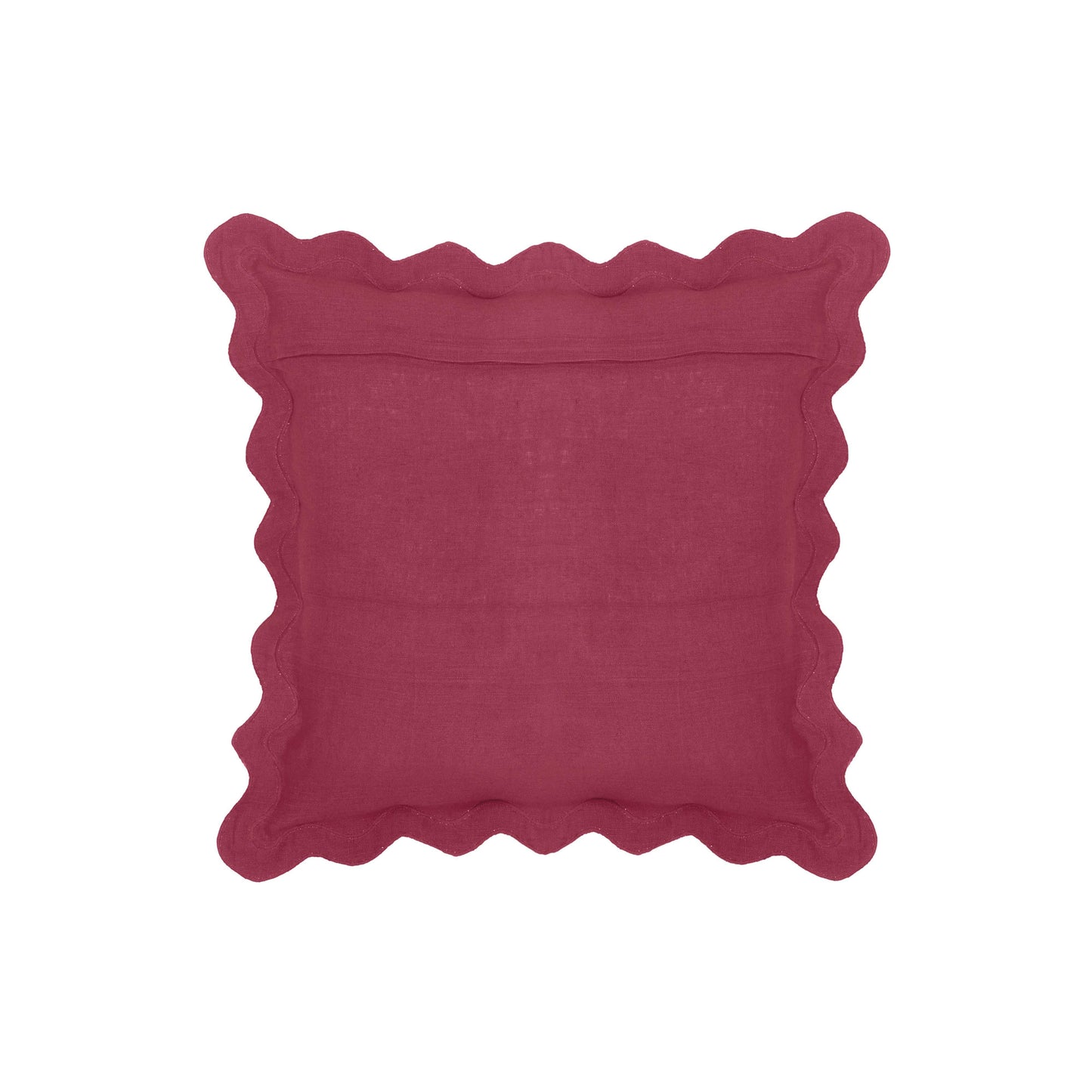 Scalloped - Edge Cotton Velvet Throw Pillow