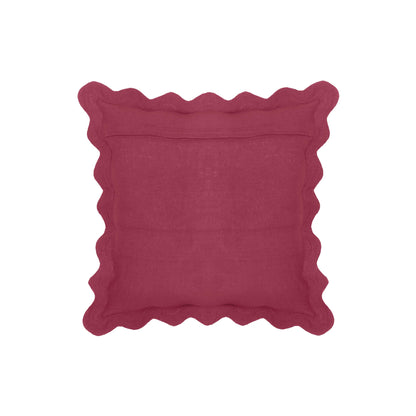 Scalloped - Edge Cotton Velvet Throw Pillow