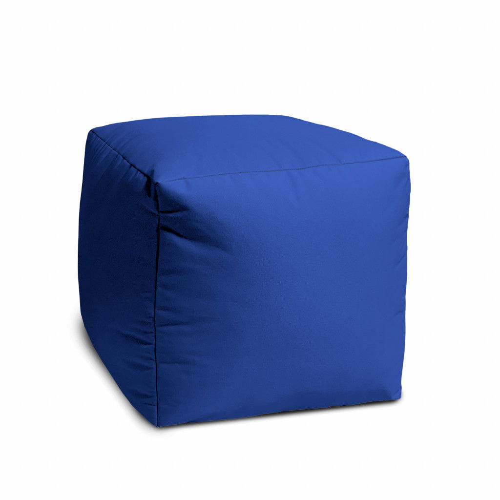 Canvas, Cube Outdoor Pouf Ottoman - Blue