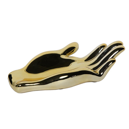 Ceramic Hand Sculpture In Gold - Functional And Decorative Piece For Your Home