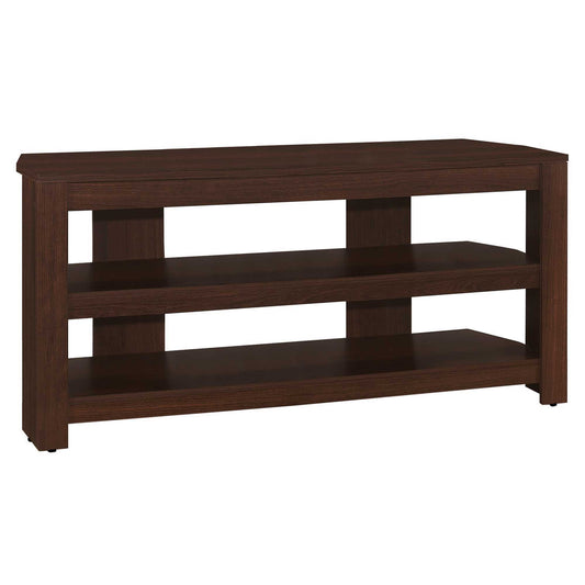 Particleboard Open Shelving TV Stand - Dark Brown