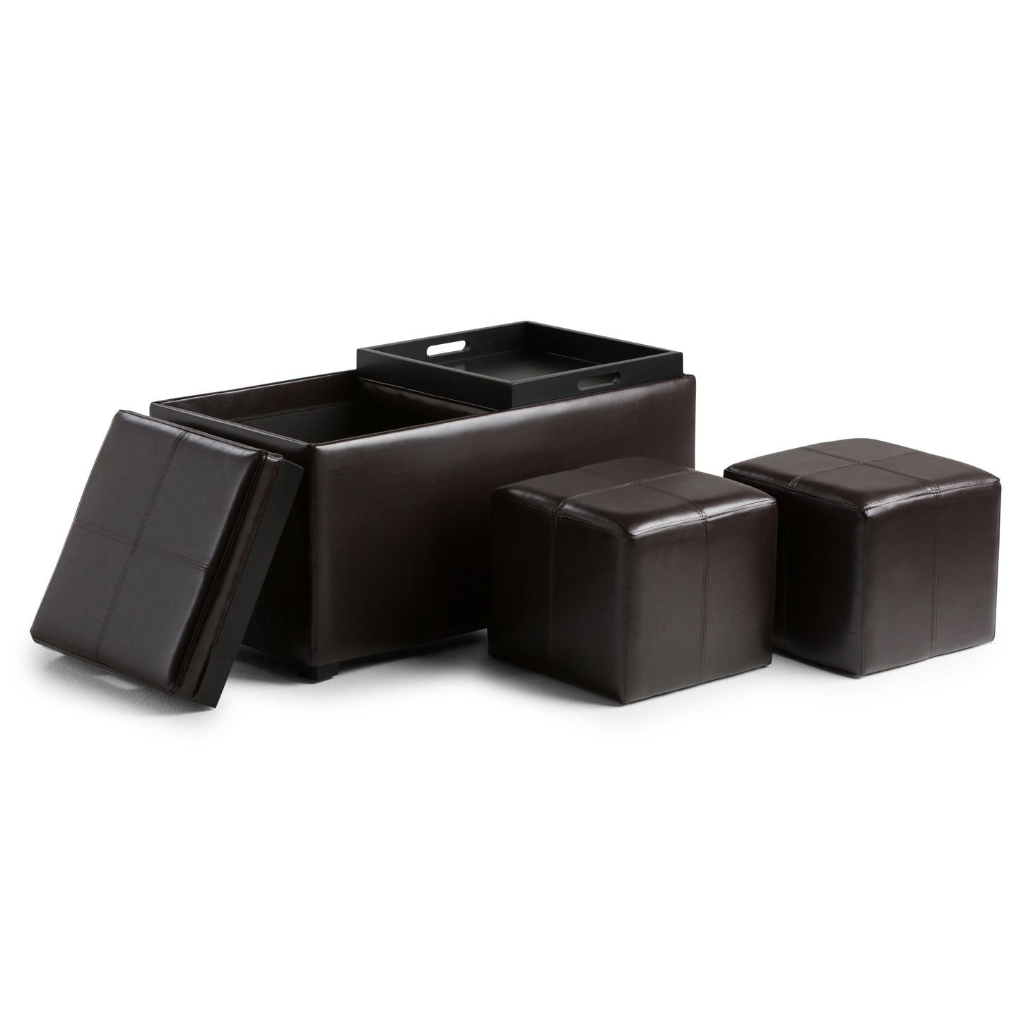 Avalon - 5 Piece Storage Ottoman, Contemporary