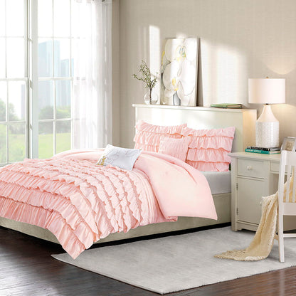 Waterfall Twin Long Comforter Set - Pink