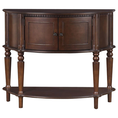 Brenda - 2 Door Demilune Wood Entryway Console Table - Brown