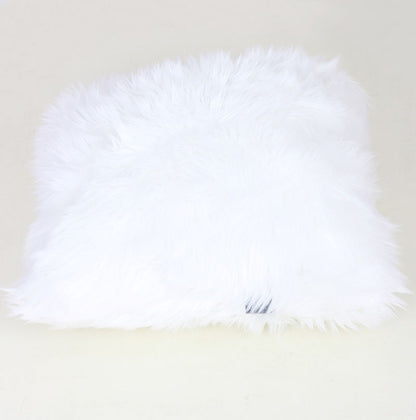 Luxury Decorative Faux Fur Pillow In White (18 In X 18 In)