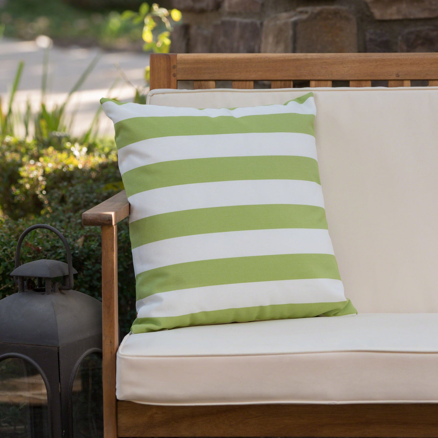 Coronado - Stripe Square Pillow - Green