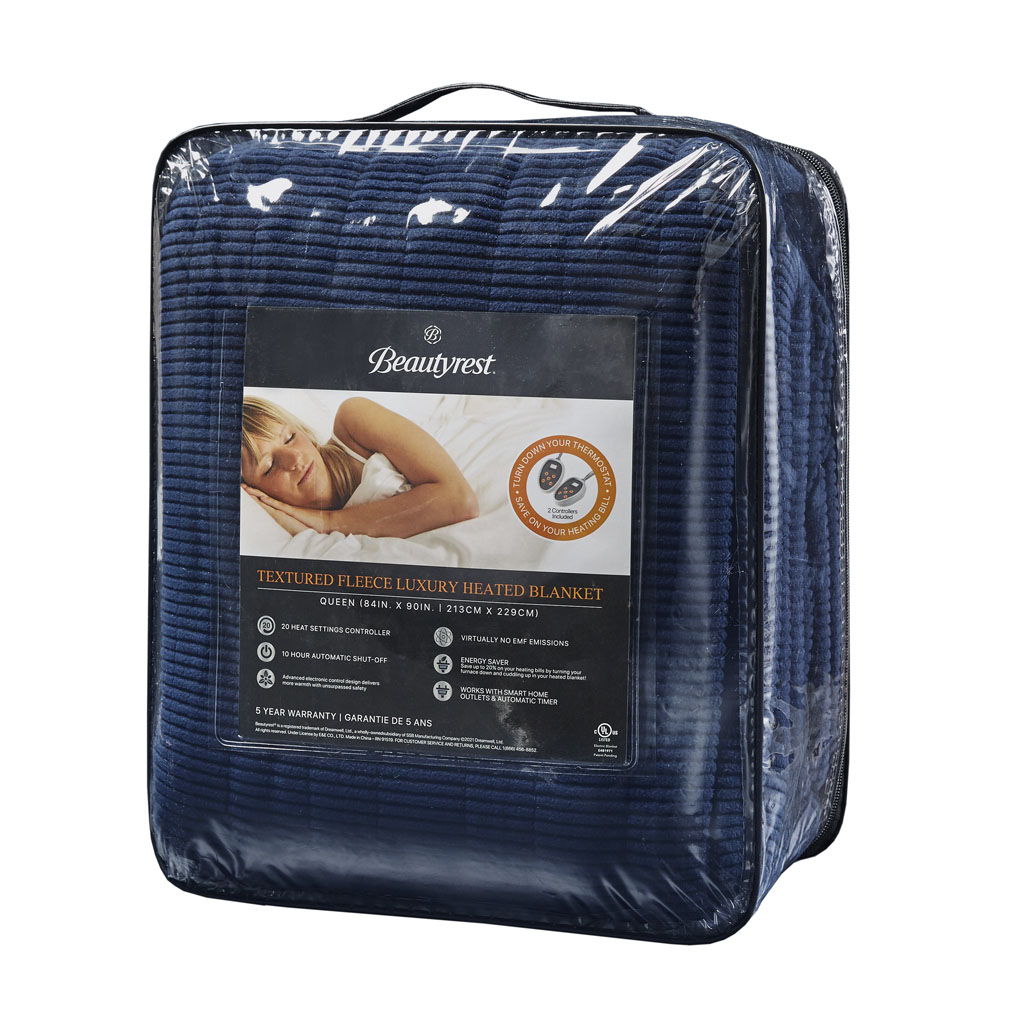 Queen Heated Blanket - Navy