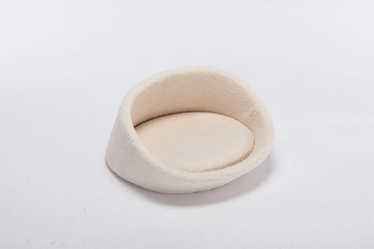 Pangpang Cat Bed Pet Sofa With E1 Solid Wood Frame, Cashmere Cover, Mid Size, Beige