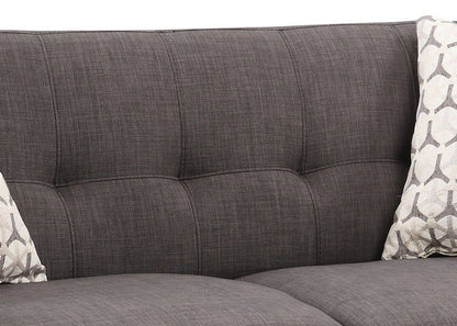 Loveseat And Toss Pillows - Charcoal / Black