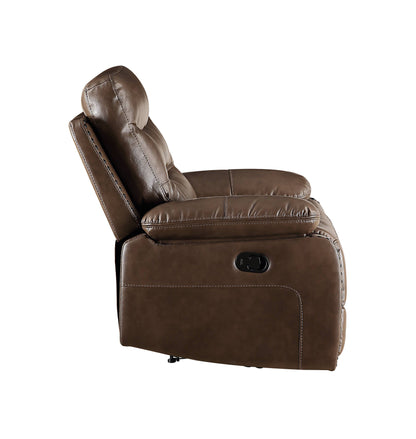 Aashi - Leather Gel Match Recliner Loveseat - Brown