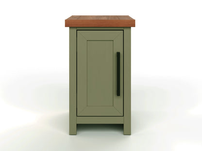 Vineyard - 14" Chairside Table - Sage Green And Fruitwood