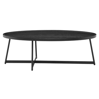 Metal Oval Coffee Table - Black