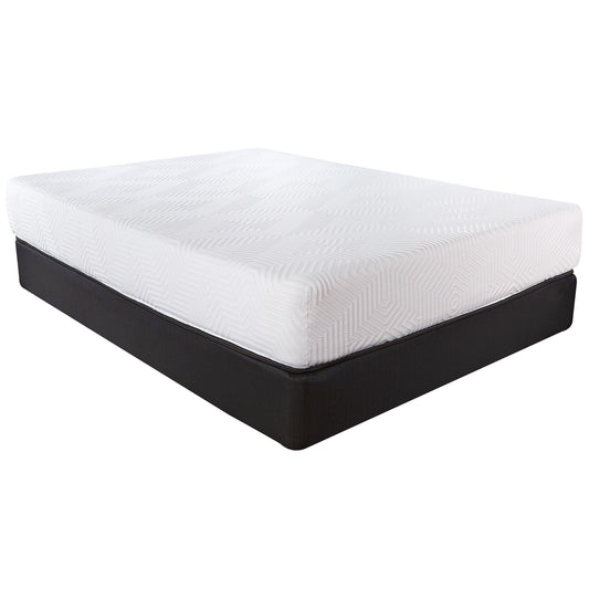 10.5" Full California King Hybrid Lux Memory Foam And Wrapped Coil Mattress - White / Black