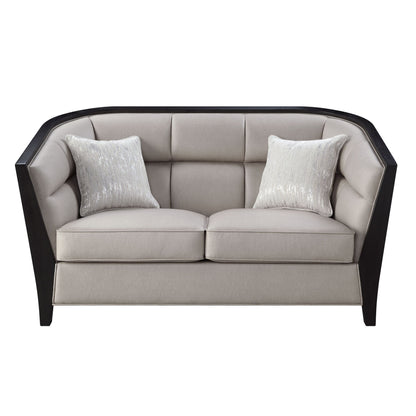 Loveseat - Beige / Black