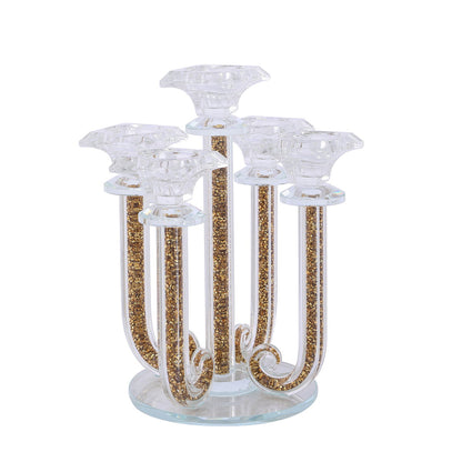 Ambrose Candle Holder (Holds 5 Candles) - Gold