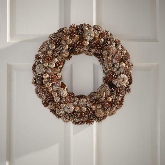 Pine Cone Wreath - Champagne