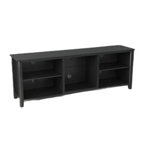 Open Shelving TV Stand With Bookcase - Black