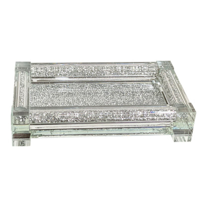 Ambrose Exquisite Small Glass Tray In Gift Box - Silver