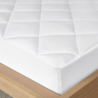 300 Thread Count Cotton Sateen Waterproof Mattress Pad White