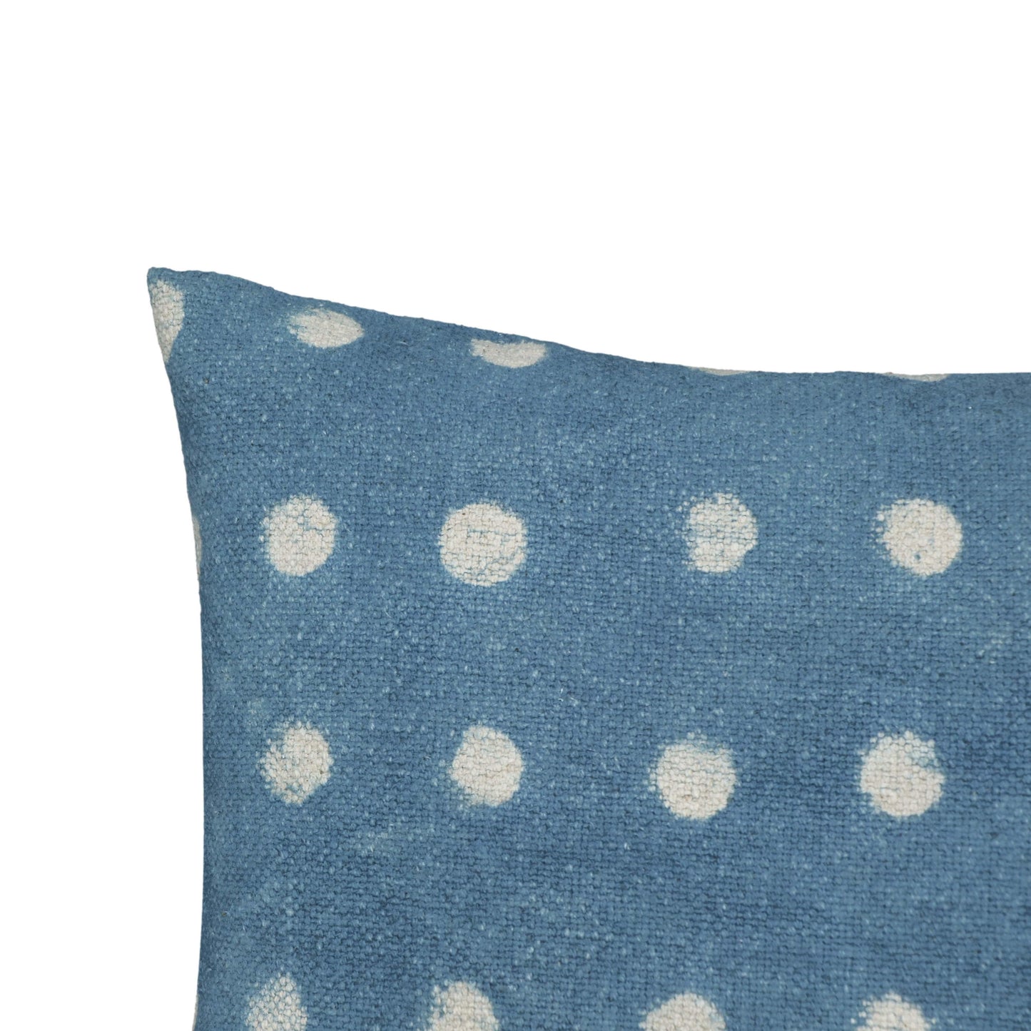 Indigo - Dots Cotton Square Accent Pillow - Indigo