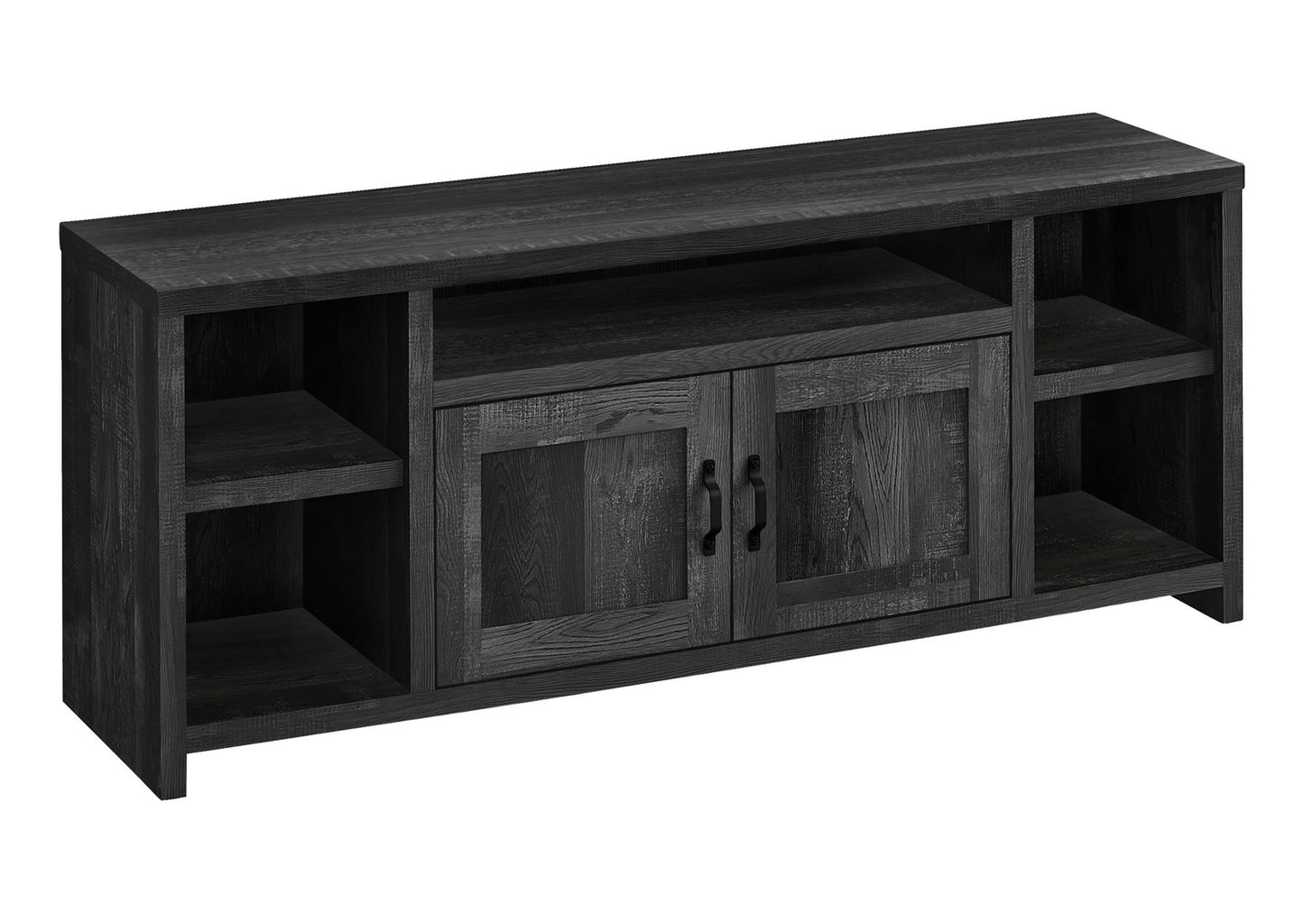 TV Stand, Console, Media Entertainment Center, Storage Cabinet, Transitional - Black