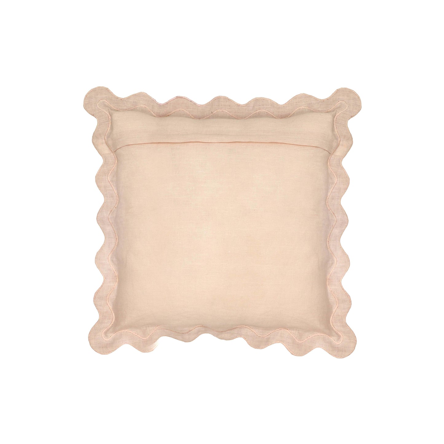 Scalloped - Edge Cotton Velvet Throw Pillow