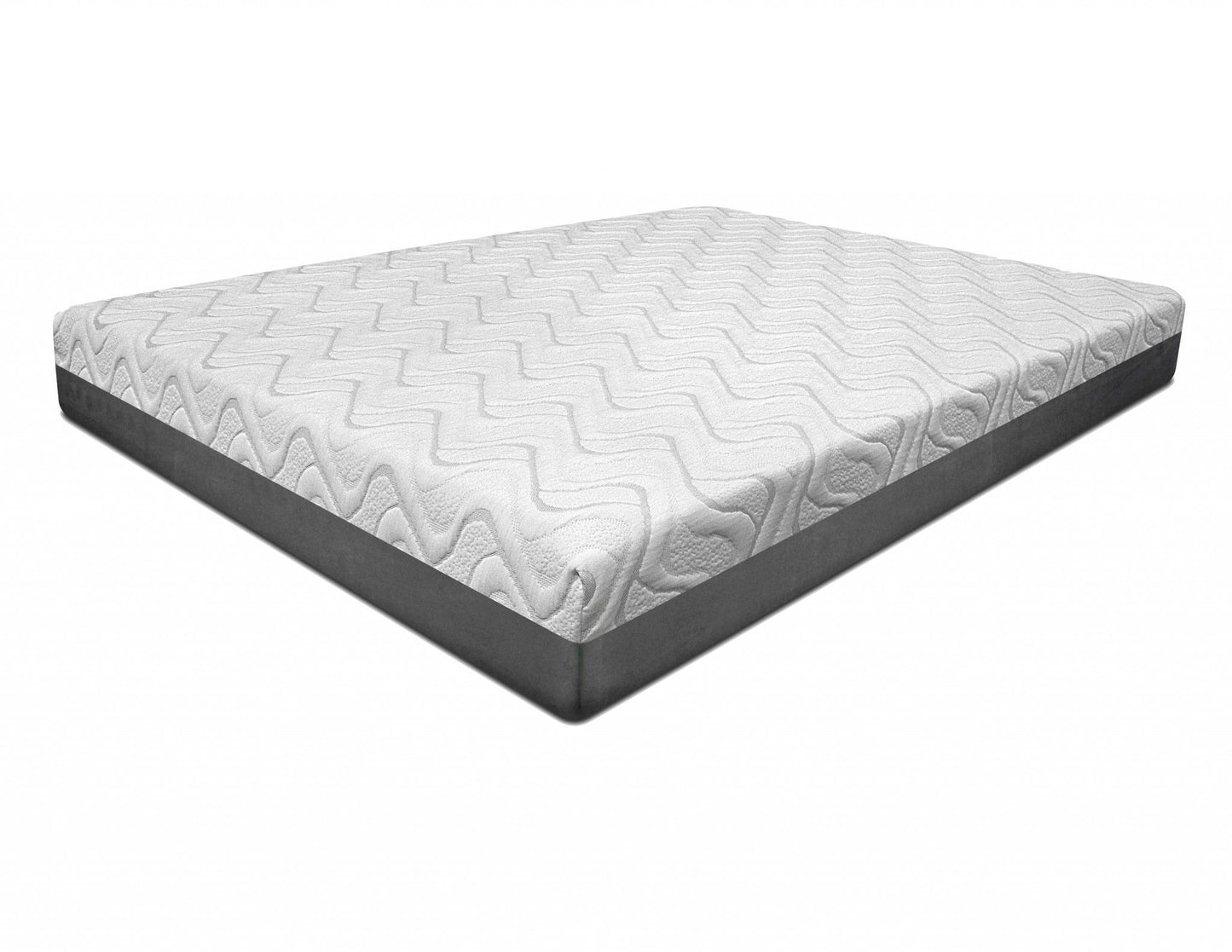 10" Eastern King Fabric Gel Memory Foam Mattress - White / Gray