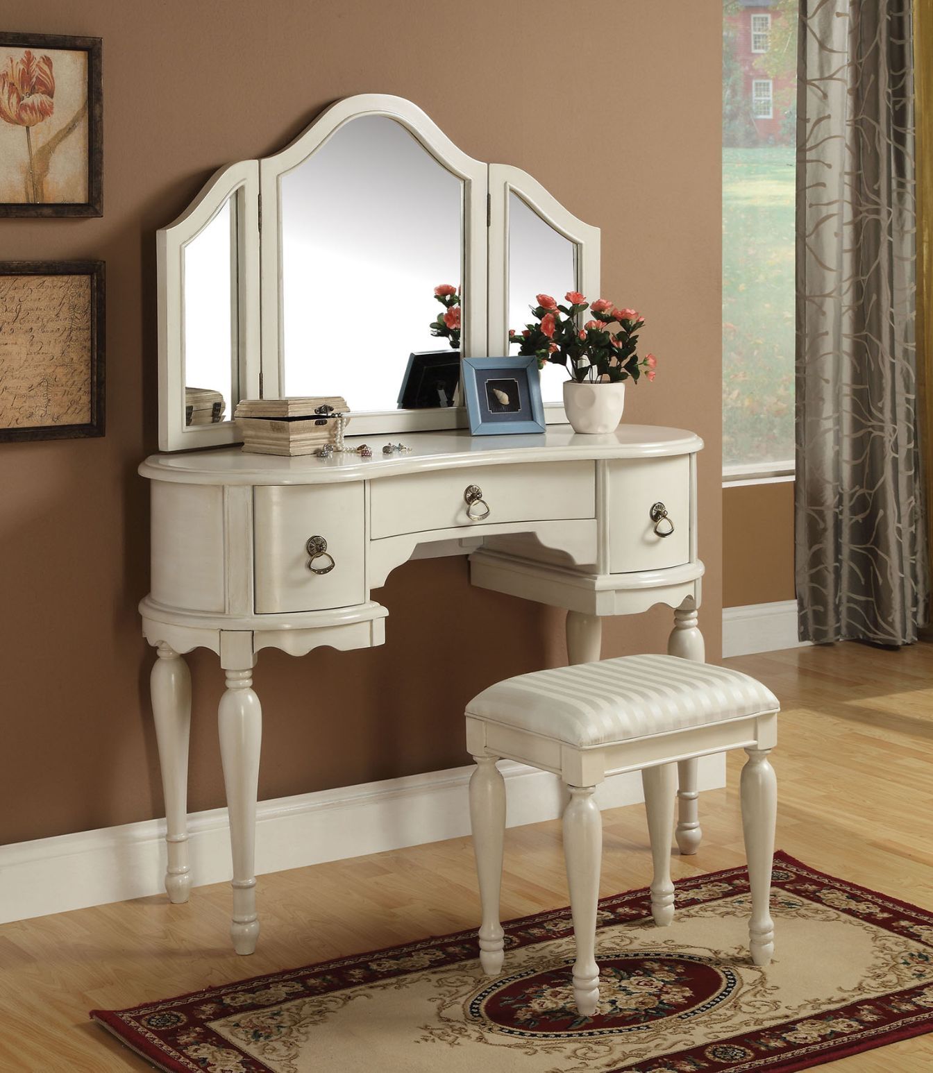 Trini - Vanity Desk - White