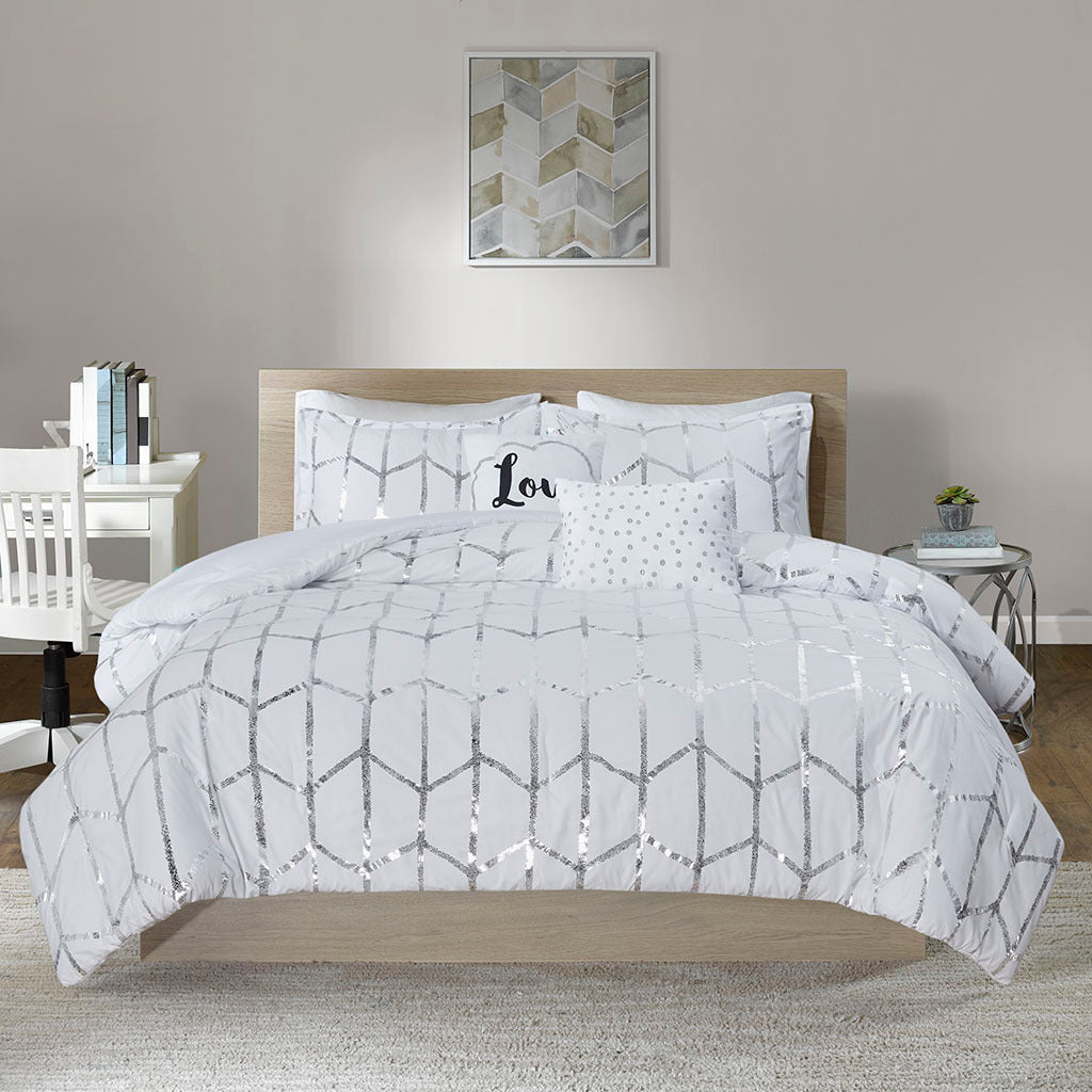 Raina Metallic Printed Comforter Set