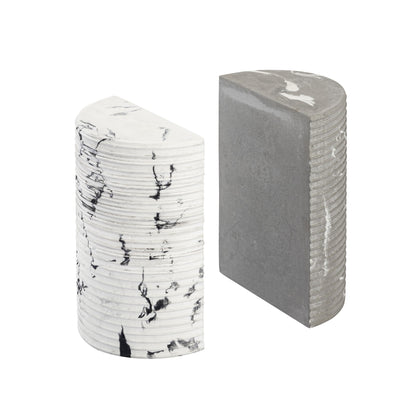 Terra - Concrete Bookends - Grey / White