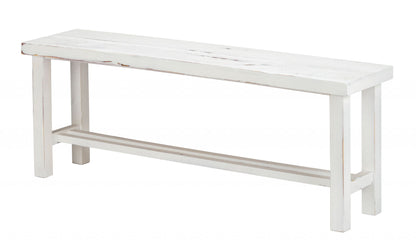 Rustic Distressed Bench - White