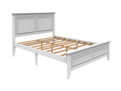 Modern Country Inspired Solid Wood Bed, Queen Size Bed Frame, Timeless Design & Elegant With Embellish Details Featuring Unique Aesthetics Wooden Bed by Bolivar Series. Paint Sprayed Finishing