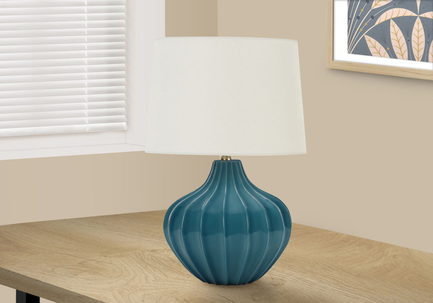 Lighting, Table Lamp, Ceramic, Transitional - Blue