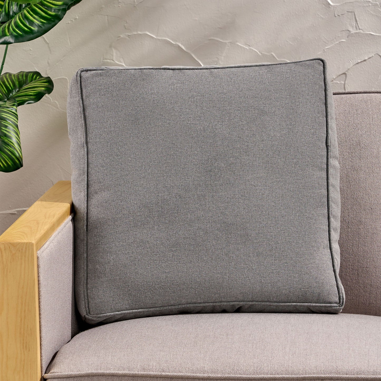 Tash Square Pillow - Charcoal